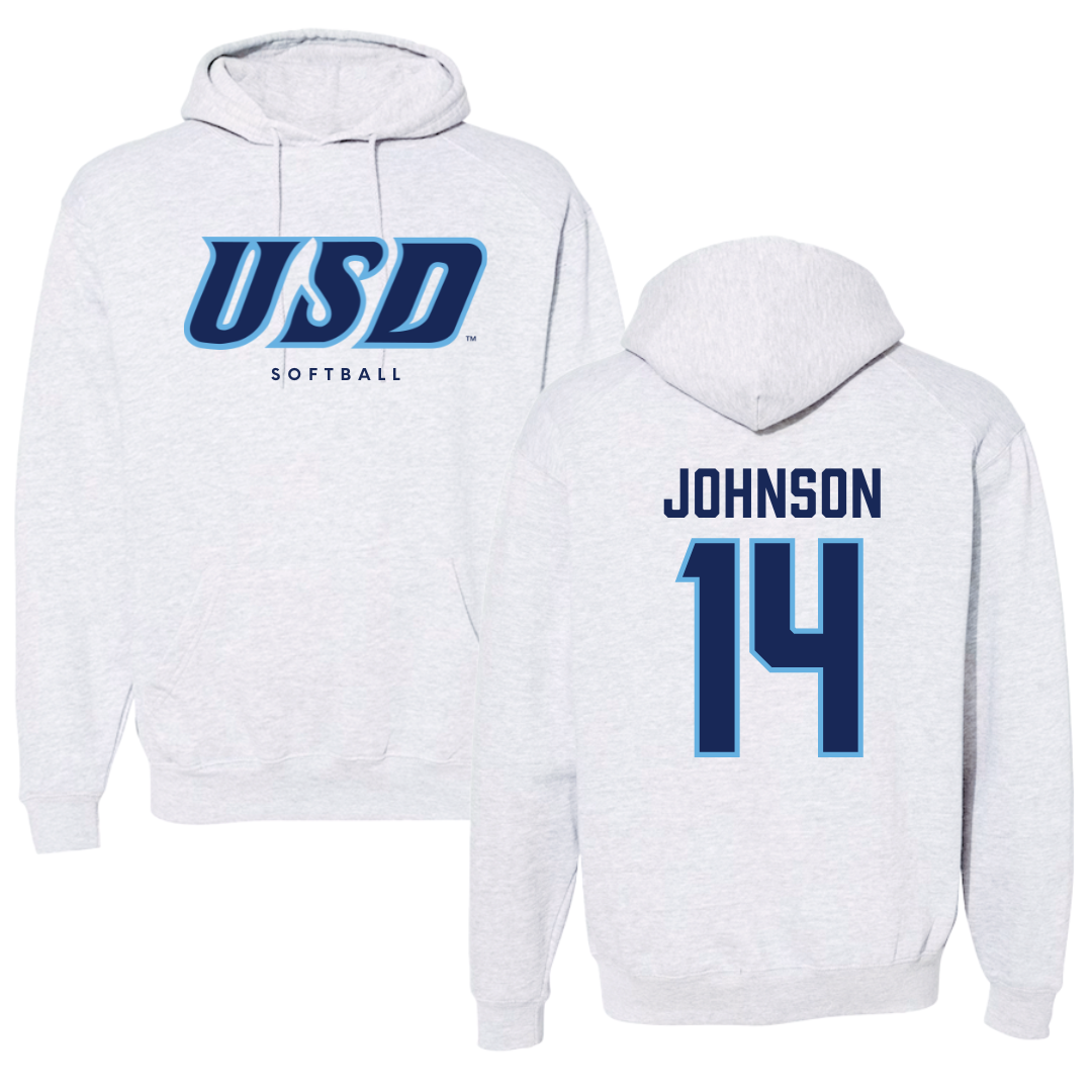 University of San Diego Softball Gray Hoodie  - #14 Taylor Johnson