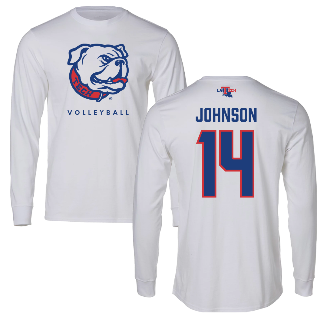 Louisiana Tech University Volleyball White Long Sleeve  - #14 McKenzie Johnson
