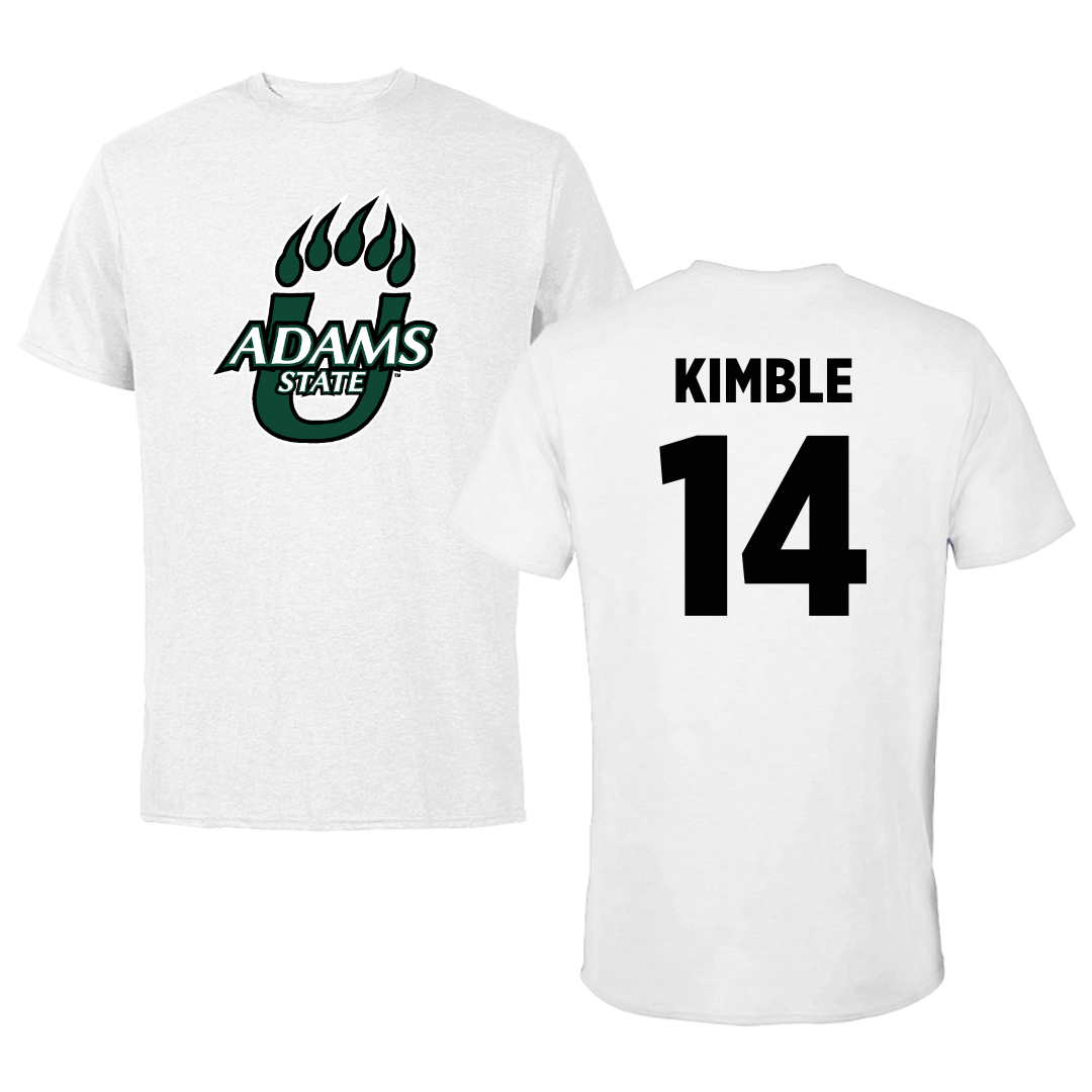 Adams State University Basketball White Tee  - #14 Cam Kimble