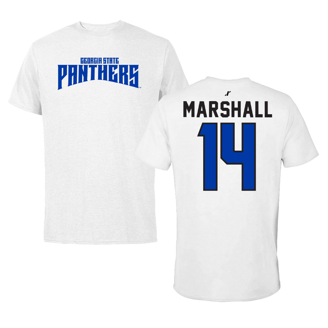 Georgia State University Football White Classic Performance Tee - #14 Camerin Marshall