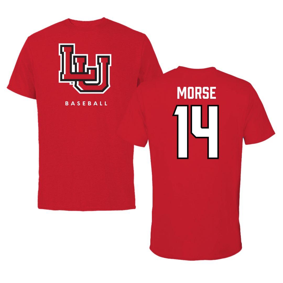 Lamar University Baseball Red Tee  - #14 Trhea Morse