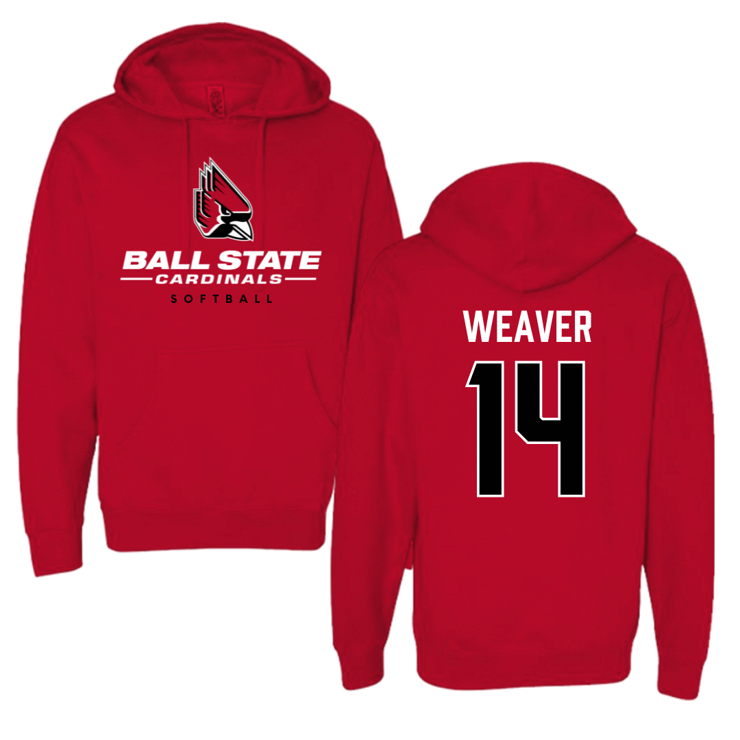 Ball State University Softball Red Hoodie  - #14 Maddie Weaver