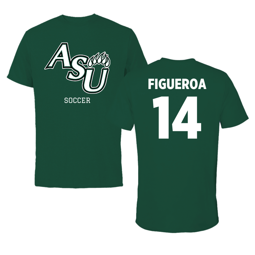 Camiseta verde de fútbol de la Universidad Adams State - #14 Angelica Figueroa