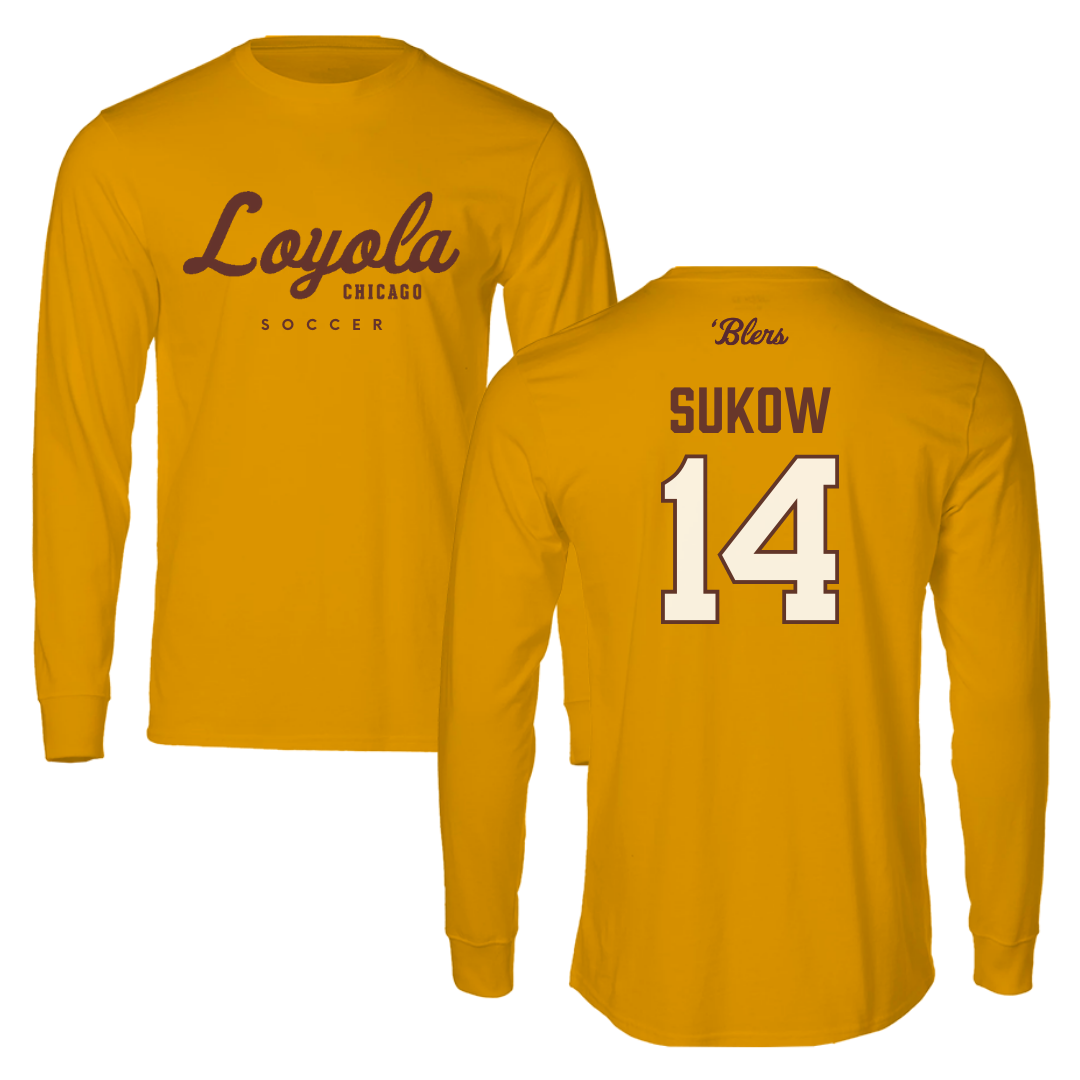 Loyola University-Chicago Soccer Gold Long Sleeve - #14 Jason Sukow
