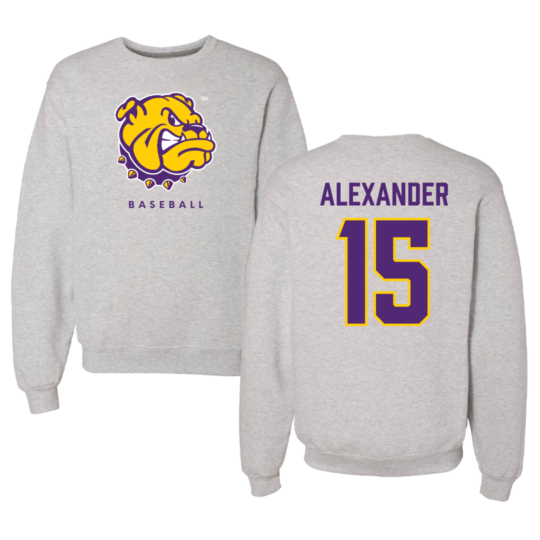 Western Illinois University Baseball Gray Crewneck  - #15 Kyree Alexander