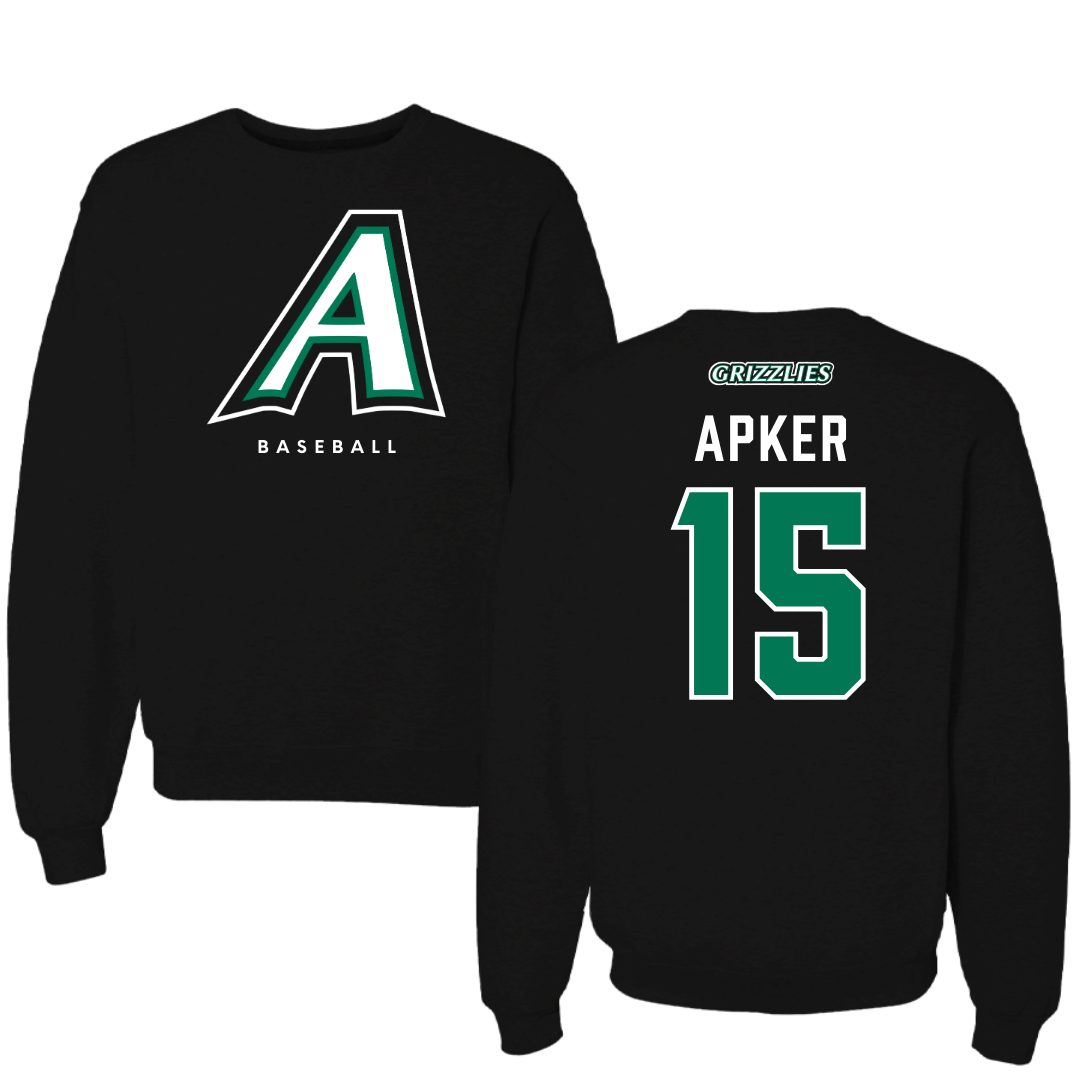 Adams State University Baseball Black Crewneck  - #15 Cory Apker