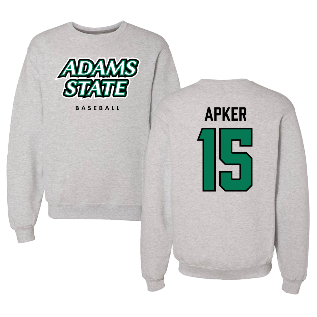 Adams State University Baseball Gray Crewneck  - #15 Cory Apker