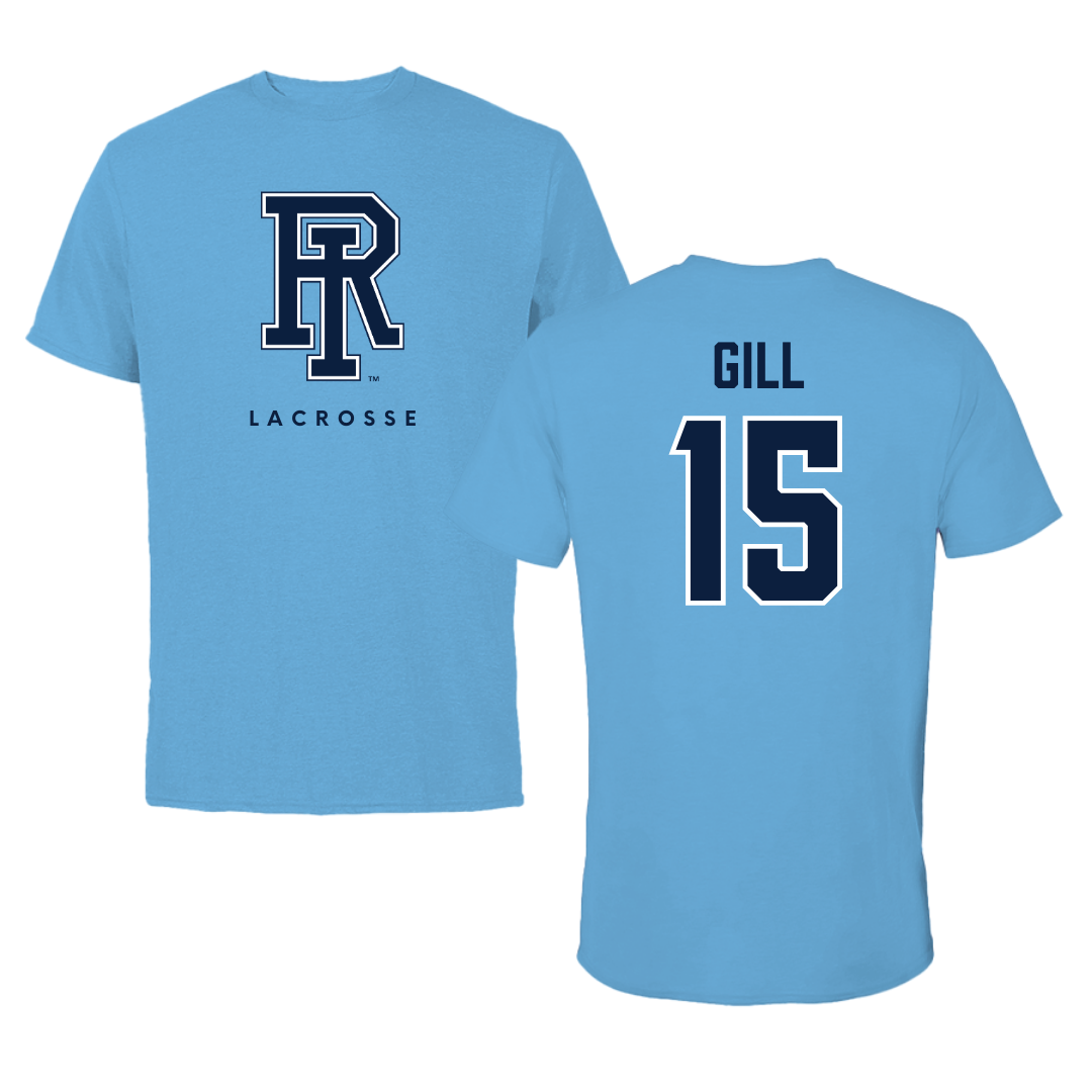 University of Rhode Island Lacrosse Carolina Blue Tee  - #15 Izze Gill