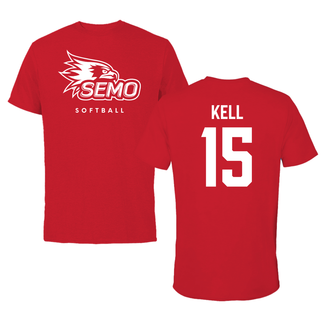 Southeast Missouri State University Softball Red Tee  - #15 Delaney Kell