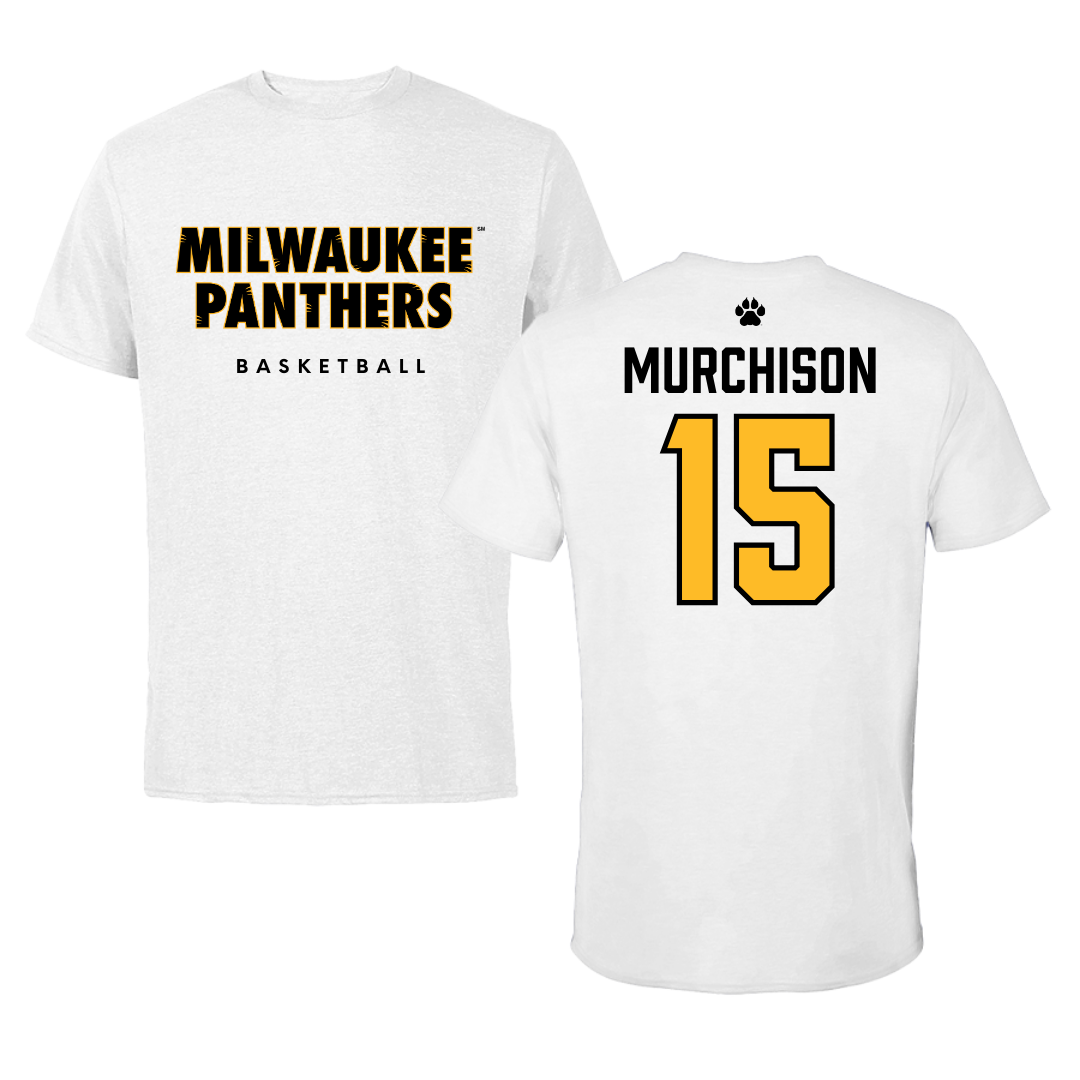 University of Wisconsin-Milwaukee Basketball White Tee  - #15 Simeon Murchison