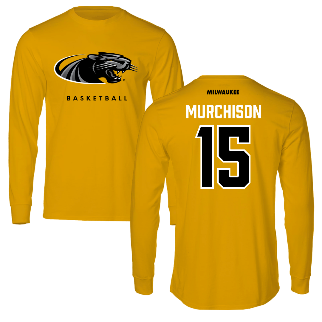 University of Wisconsin-Milwaukee Basketball Gold Long Sleeve  - #15 Simeon Murchison