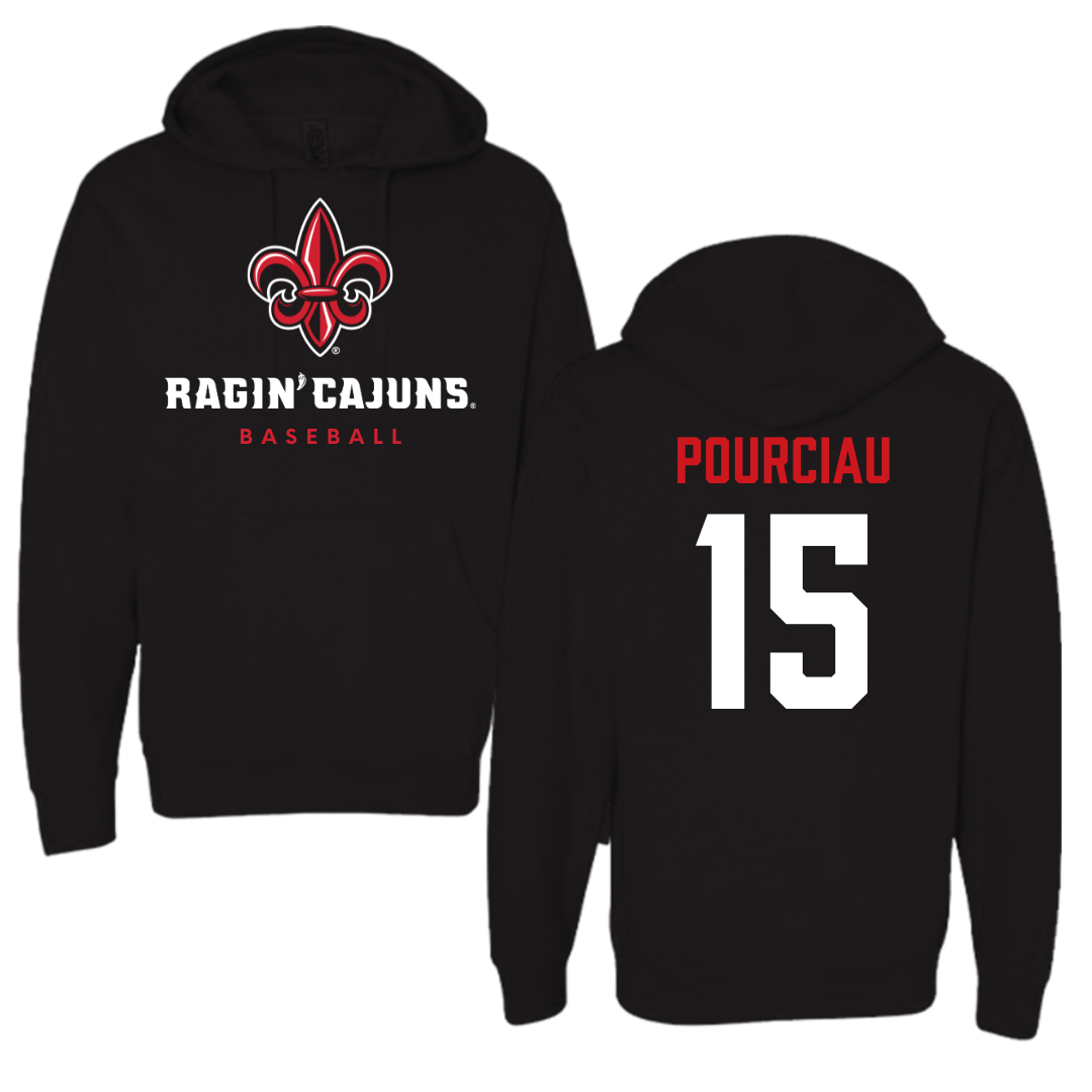 University of Louisiana at Lafayette Baseball Black Hoodie  - #15 Clayton Pourciau