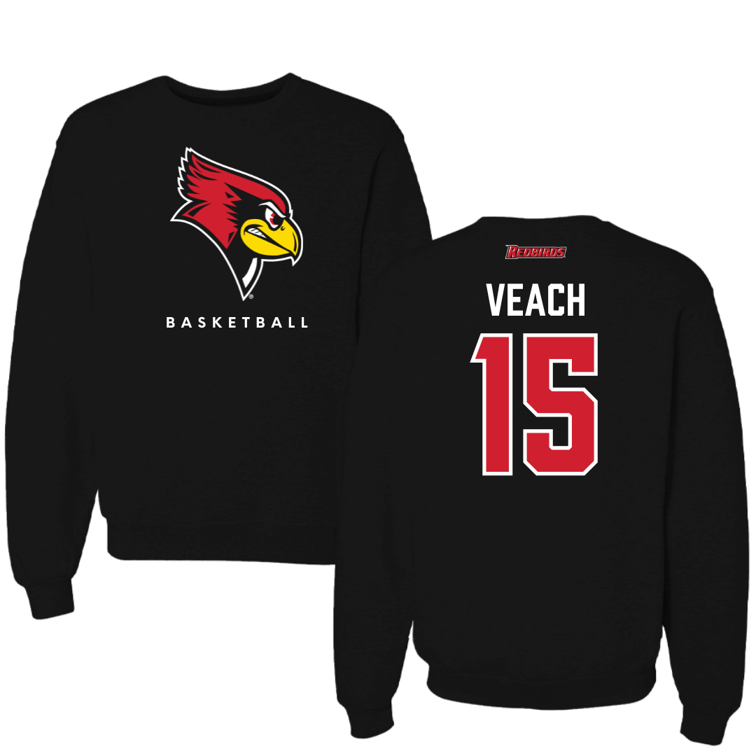 Illinois State University Basketball Black Mascot Crewneck  - #15 Taylor Veach