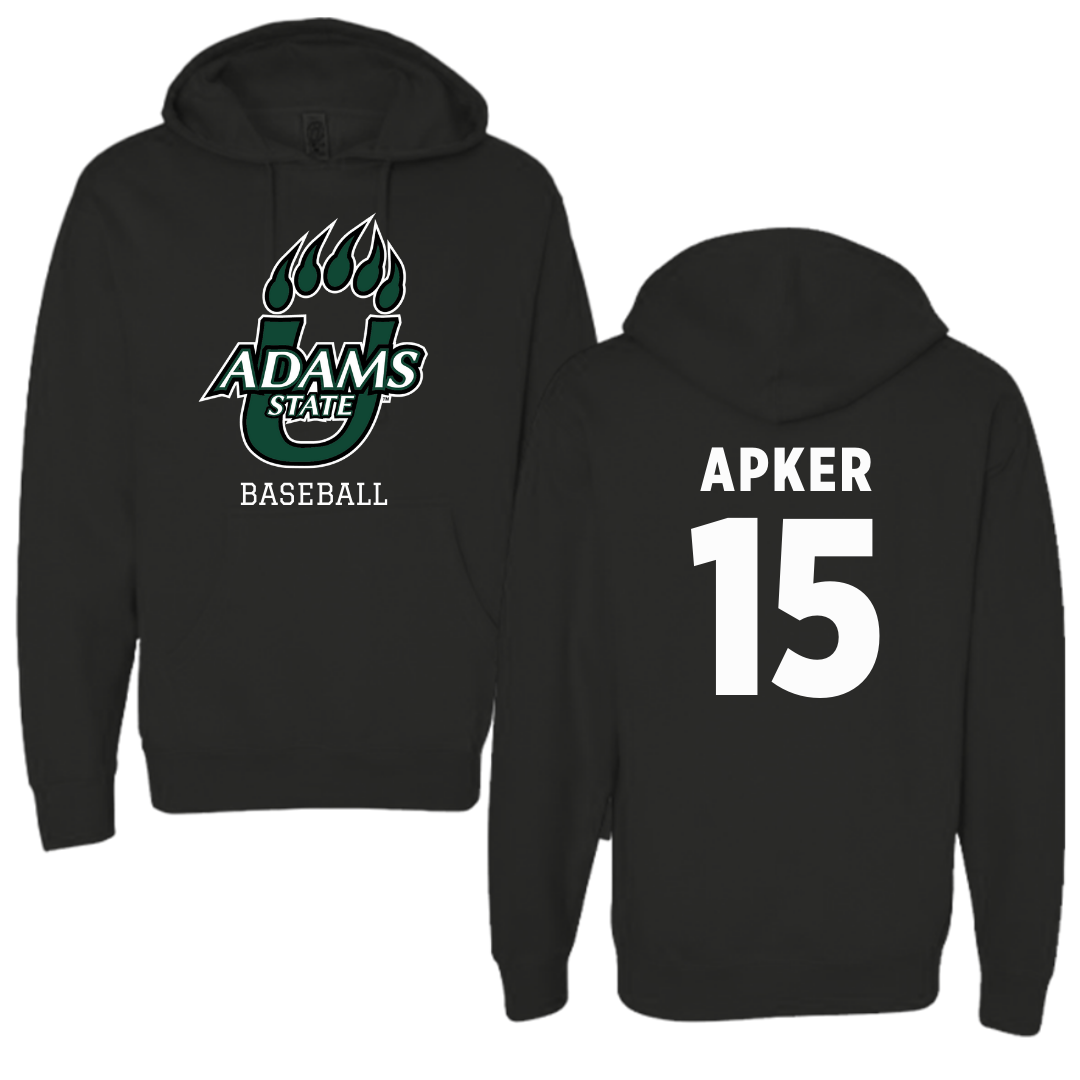 Adams State University Baseball Black Hoodie  - #15 Cory Apker