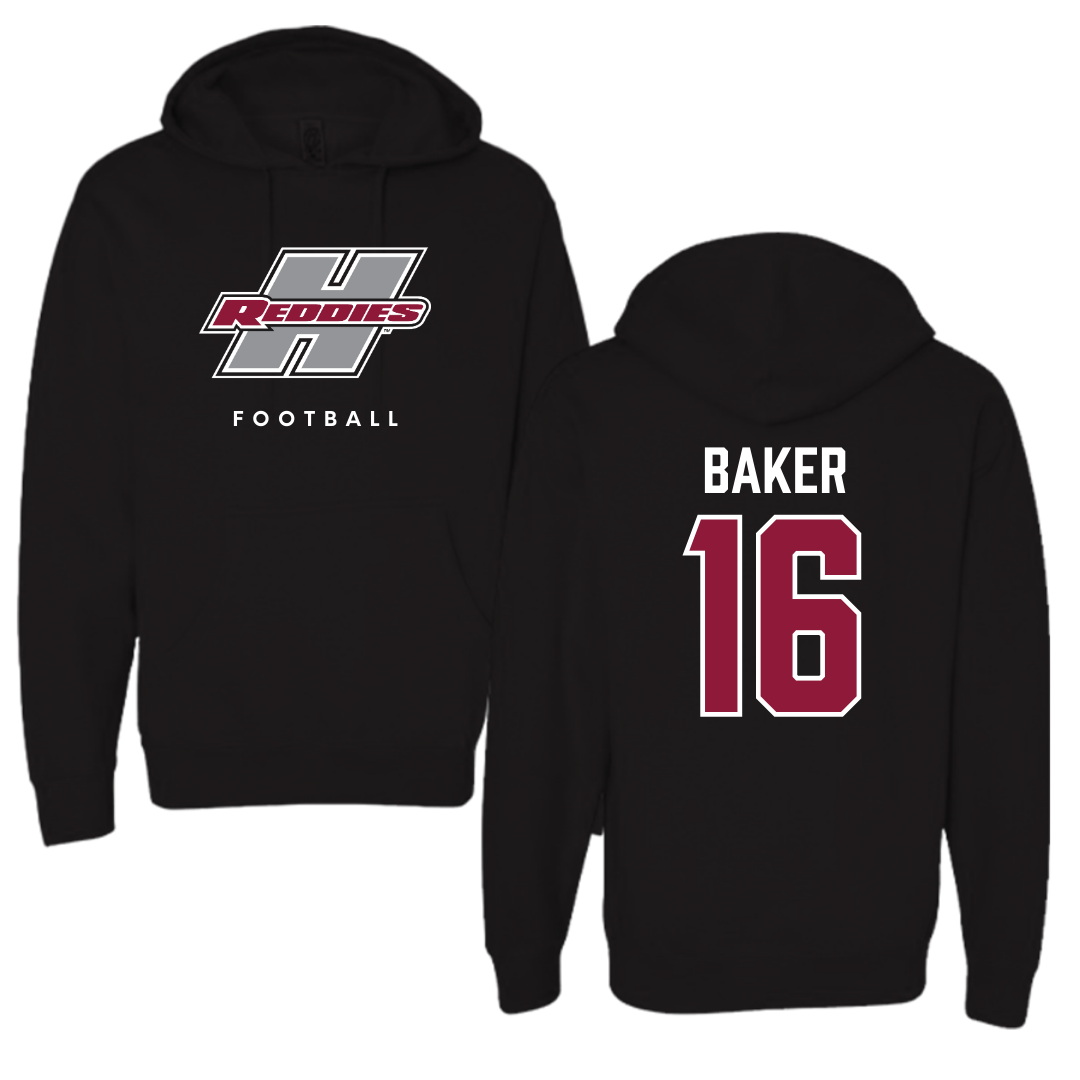 Henderson State University Football Black Hoodie  - #16 Zach Baker