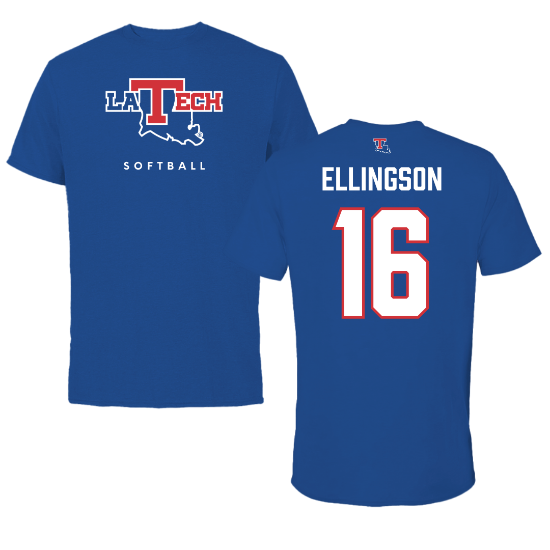 Louisiana Tech University Softball True Royal Tee  - #16 Olivia Ellingson