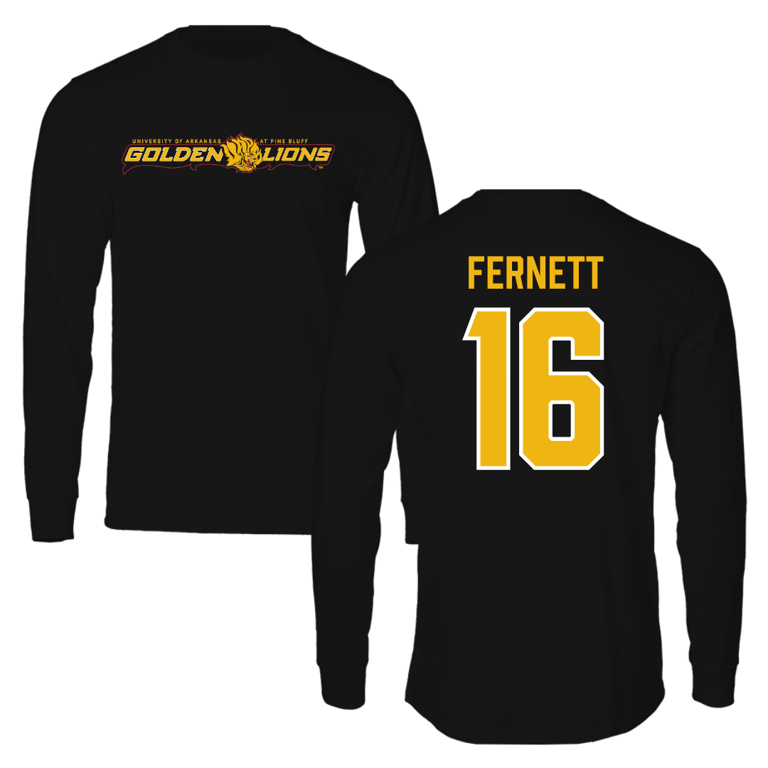 University of Arkansas-Pine Bluff Football Black Long Sleeve  - #16 Allen Fernett