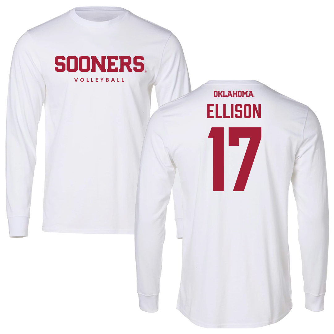 University of Oklahoma Volleyball White Sooners Long Sleeve  - #17 Daleigh Ellison
