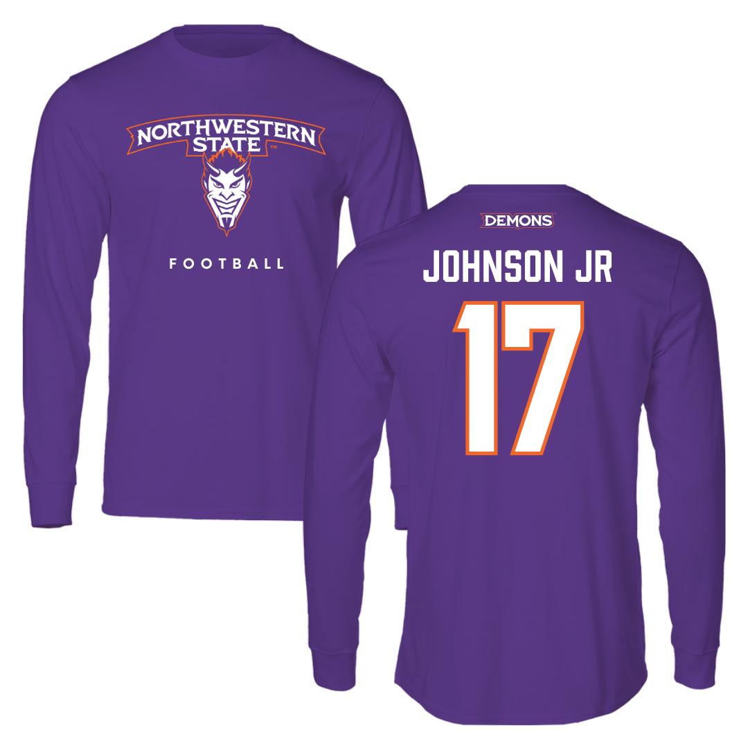 Northwestern State University Football Purple Long Sleeve  - #17 DJ Johnson Jr