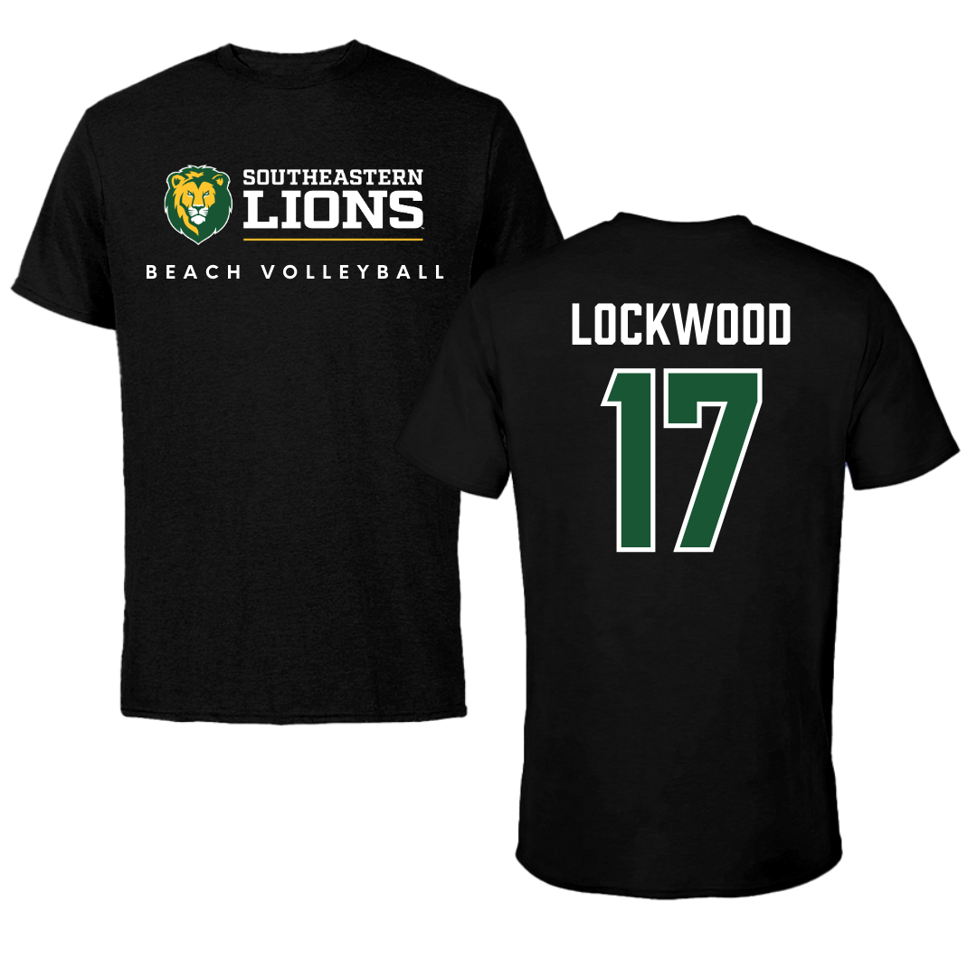 Southeastern Louisiana University Beach Volleyball Black Tee  - #17 Ysabella Lockwood