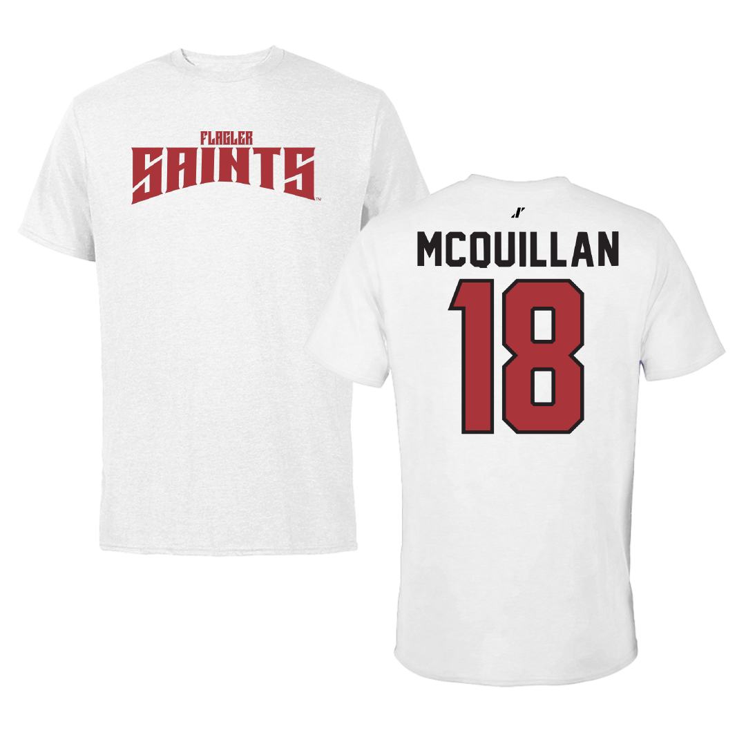 Flagler College Softball White Classic Tee - #18 Kiley McQuillan