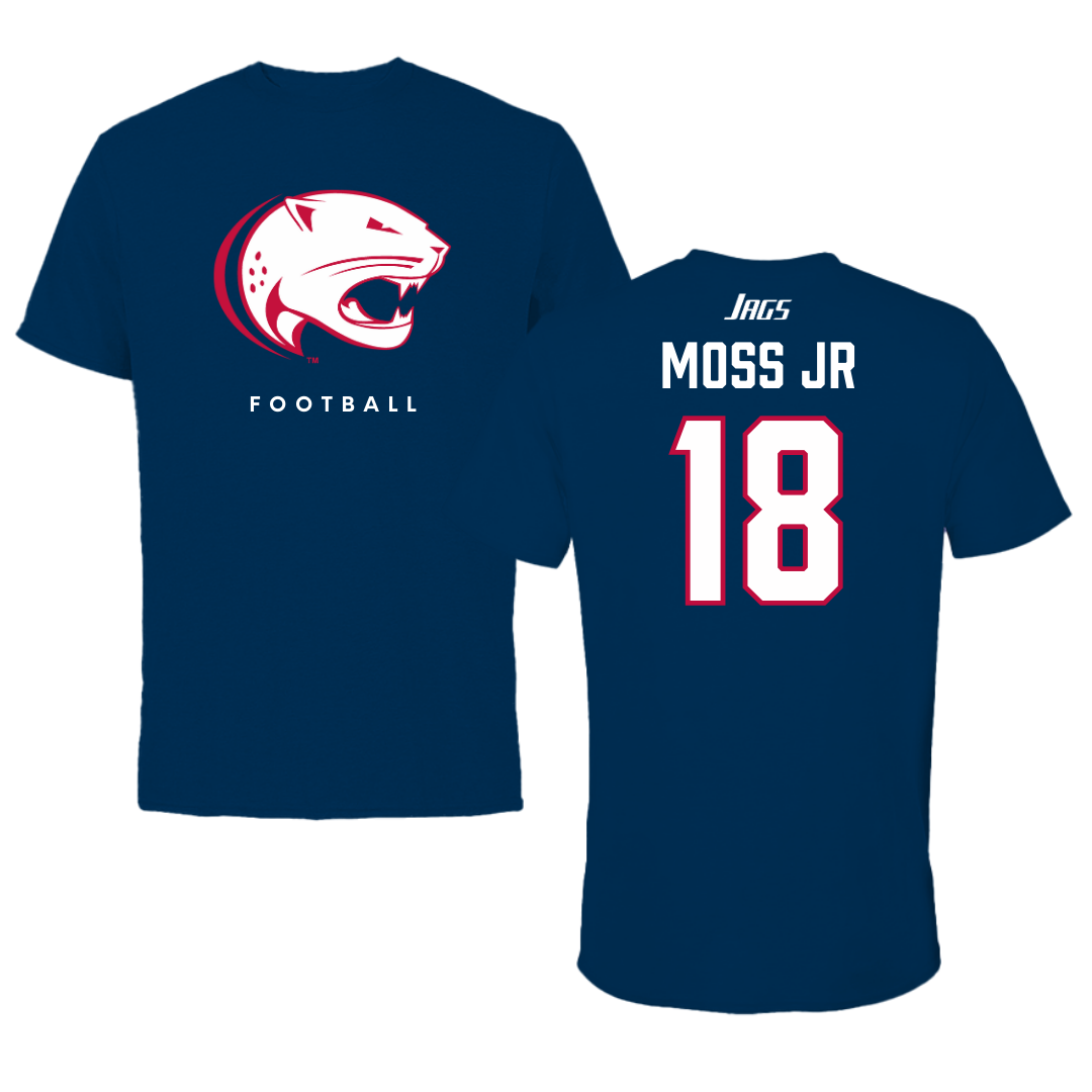 University of South Alabama Football Navy Tee  - #18 RJ Moss Jr