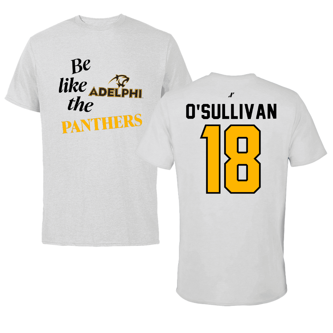 Adelphi University Baseball Light Gray Be Like Us Performance Tee - #18 Tommy O'Sullivan