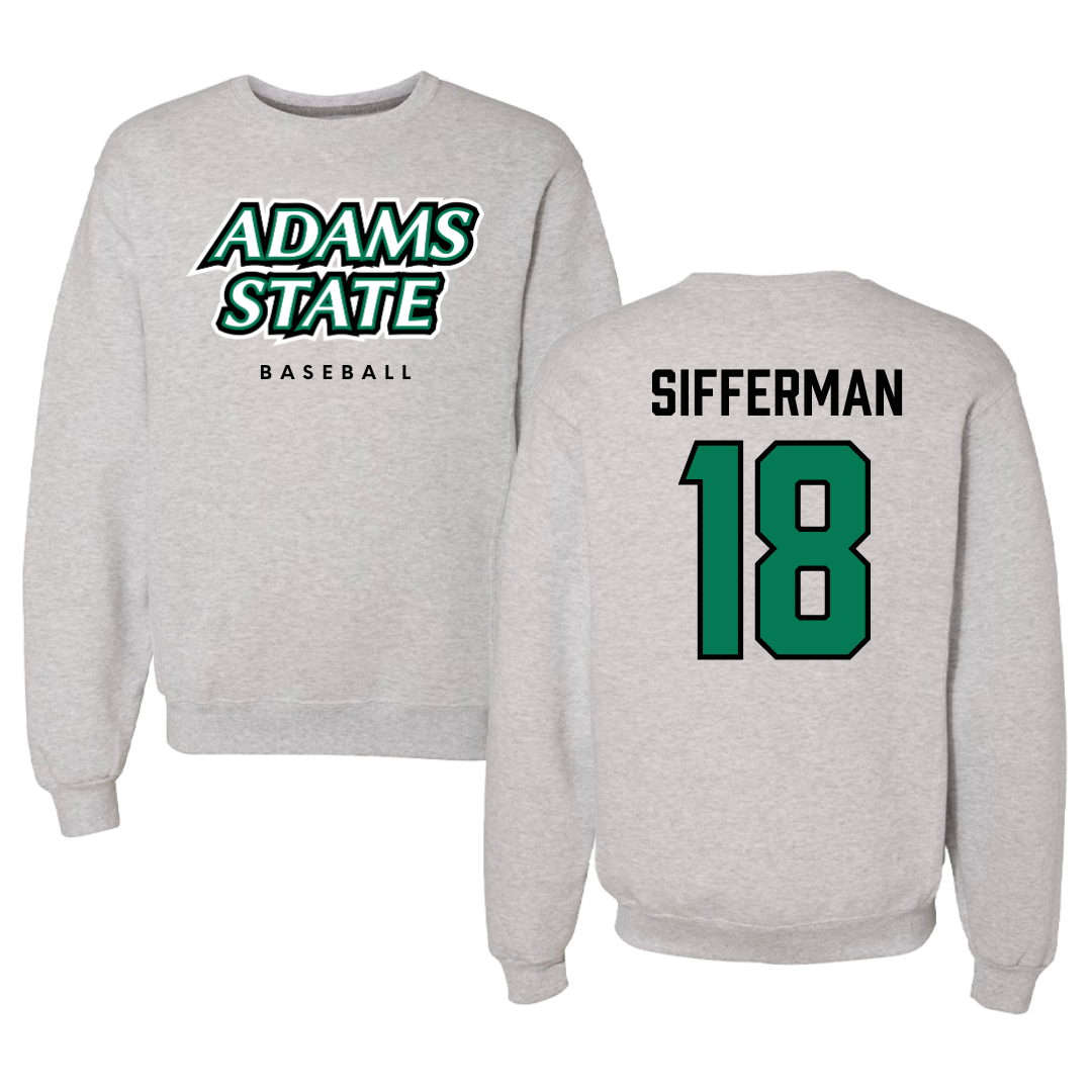 Adams State University Baseball Gray Crewneck  - #18 Ray Sifferman