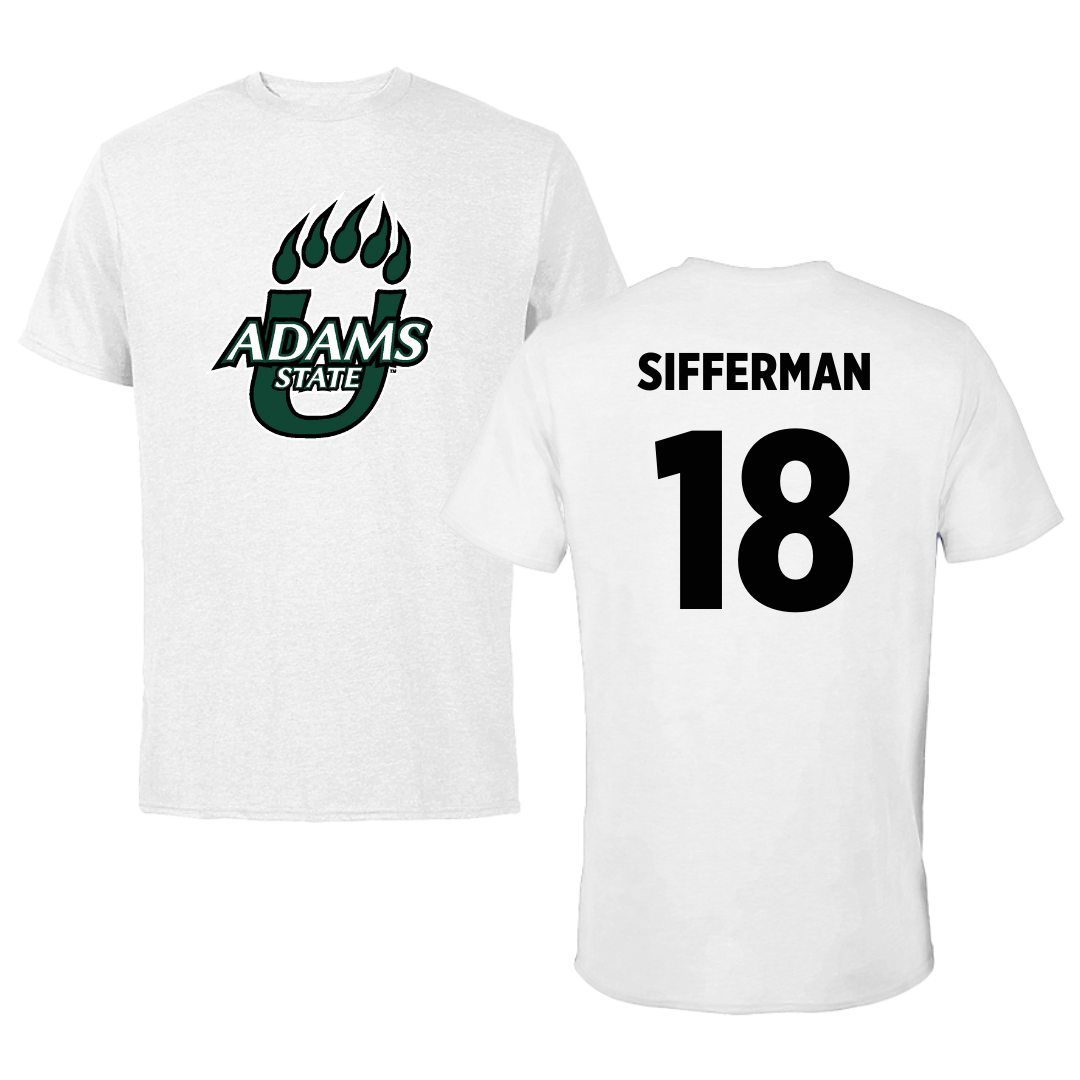 Adams State University Baseball White Tee  - #18 Ray Sifferman