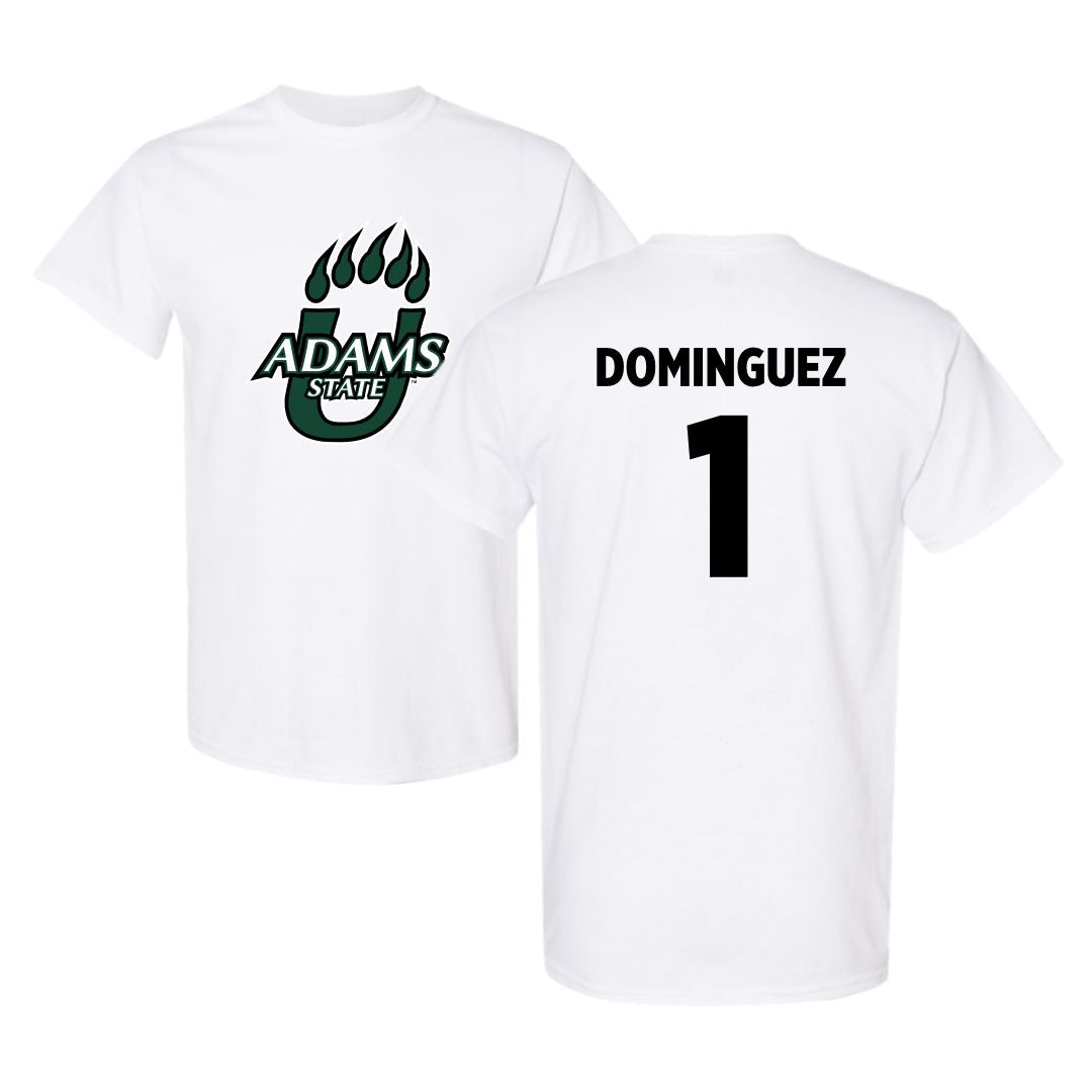 Adams State University Basketball White Tee - #1 Harmanie Dominguez