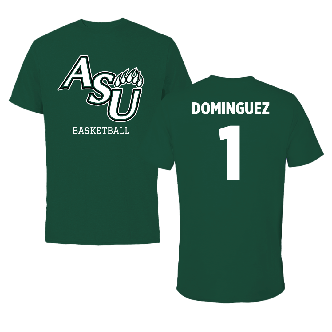 Adams State University Basketball Green Tee - #1 Harmanie Dominguez