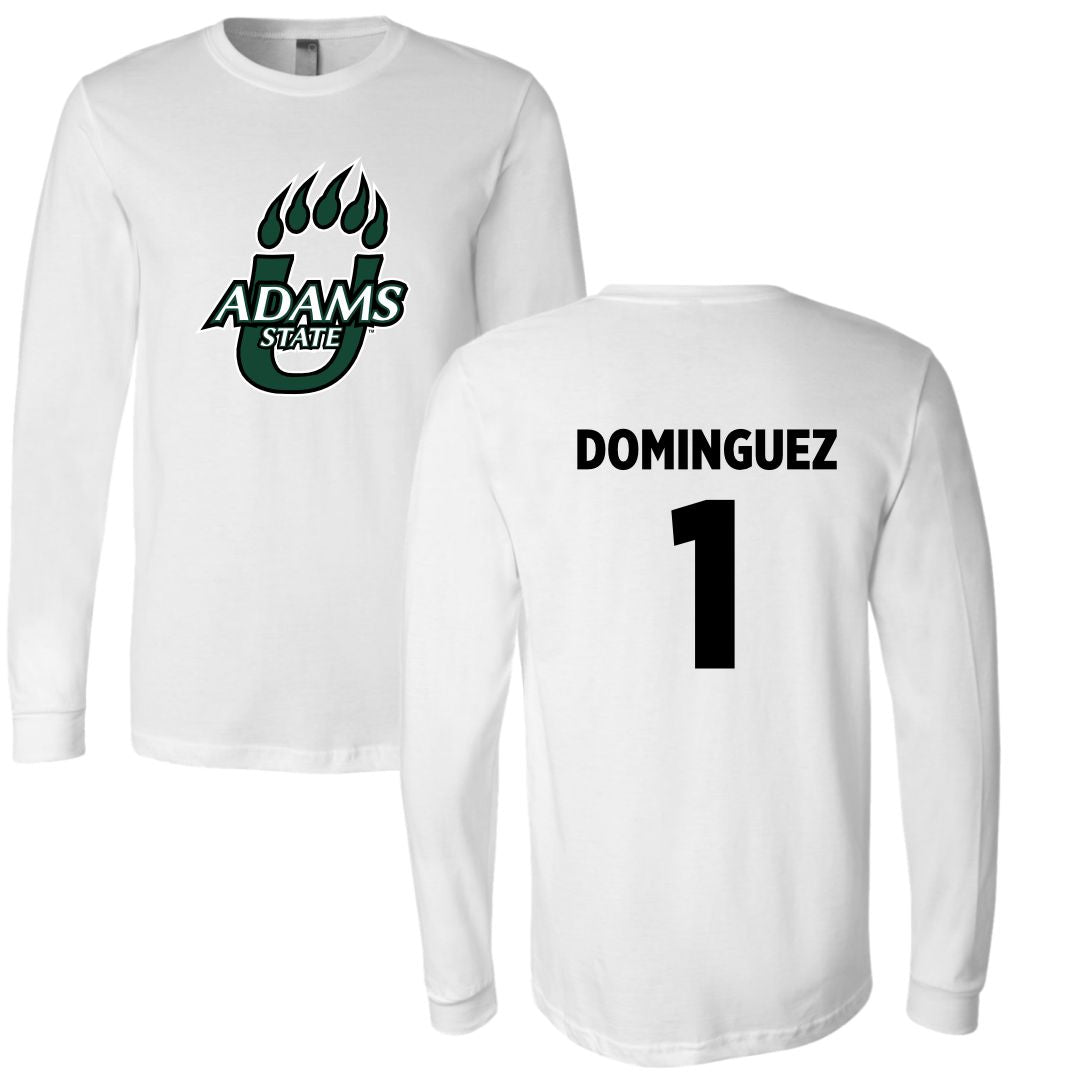 Adams State University Basketball White Long Sleeve  - #1 Harmanie Dominguez