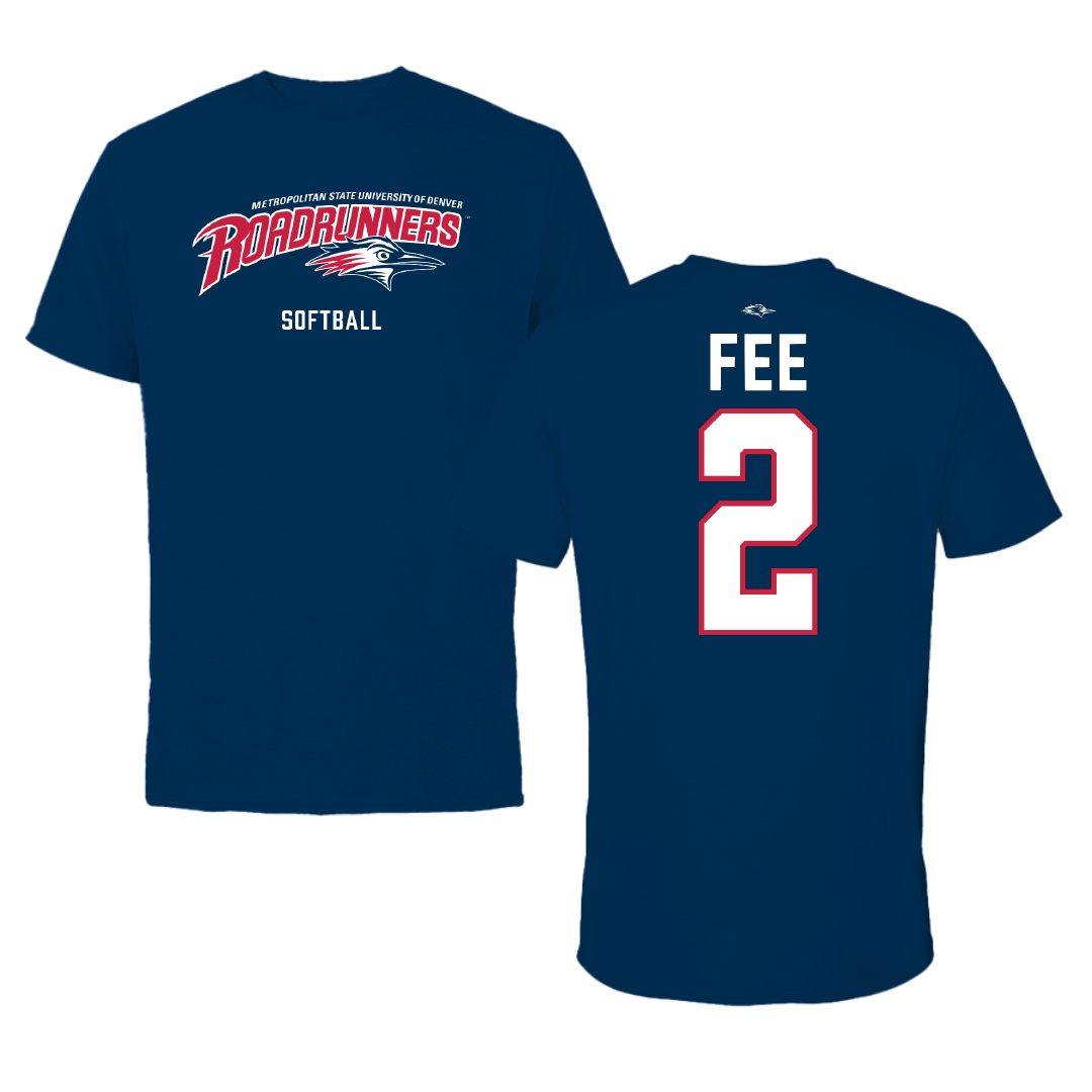 Metropolitan State University of Denver Softball Navy Performance Tee - #2 Neila Fee