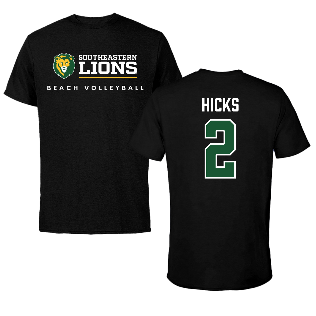 Southeastern Louisiana University Beach Volleyball Black Tee  - #2 Makayla Hicks