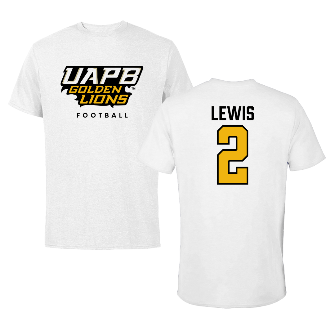 University of Arkansas-Pine Bluff Football White Tee  - #2 Kenji Lewis