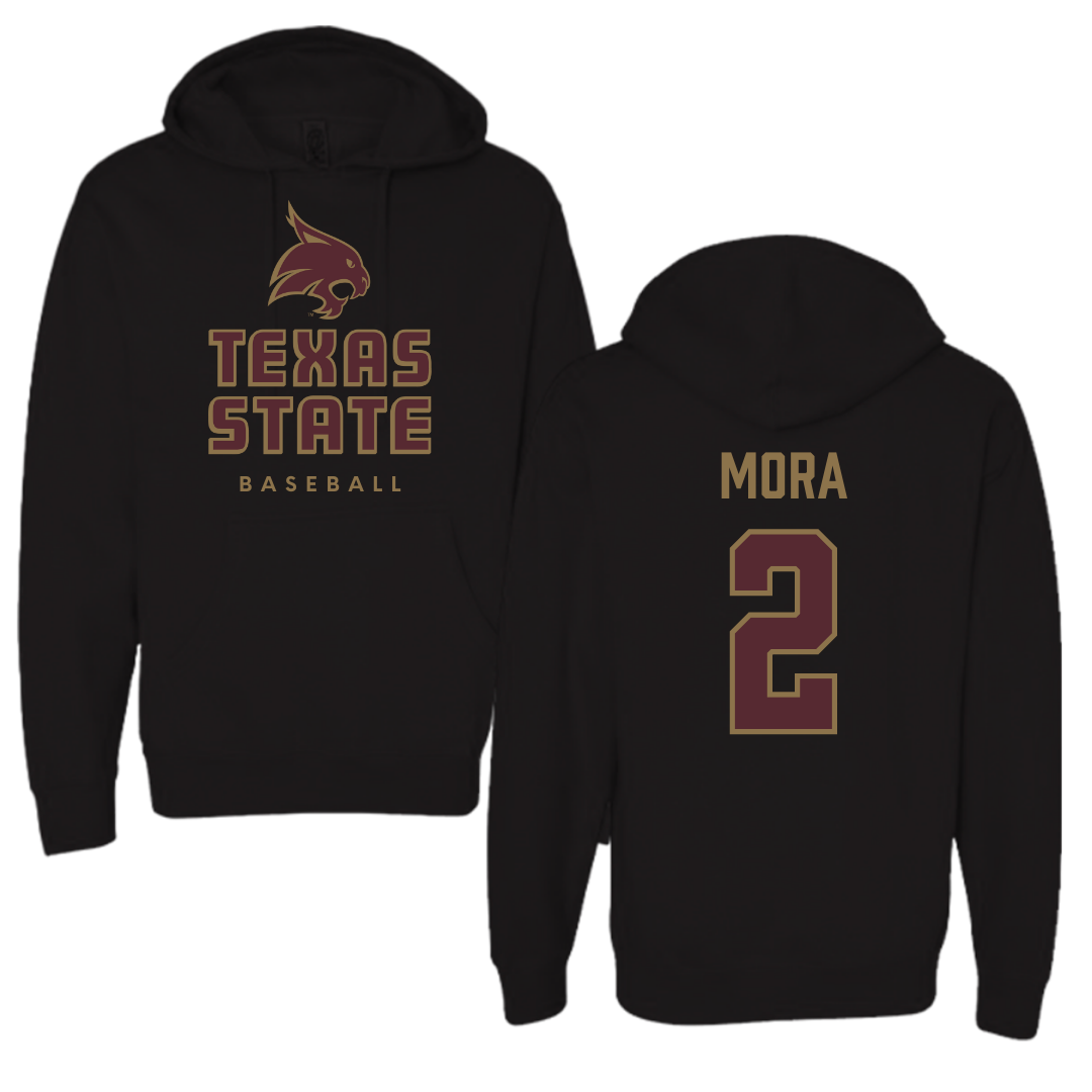 Texas State University Baseball Black Hoodie  - #2 Chase Mora