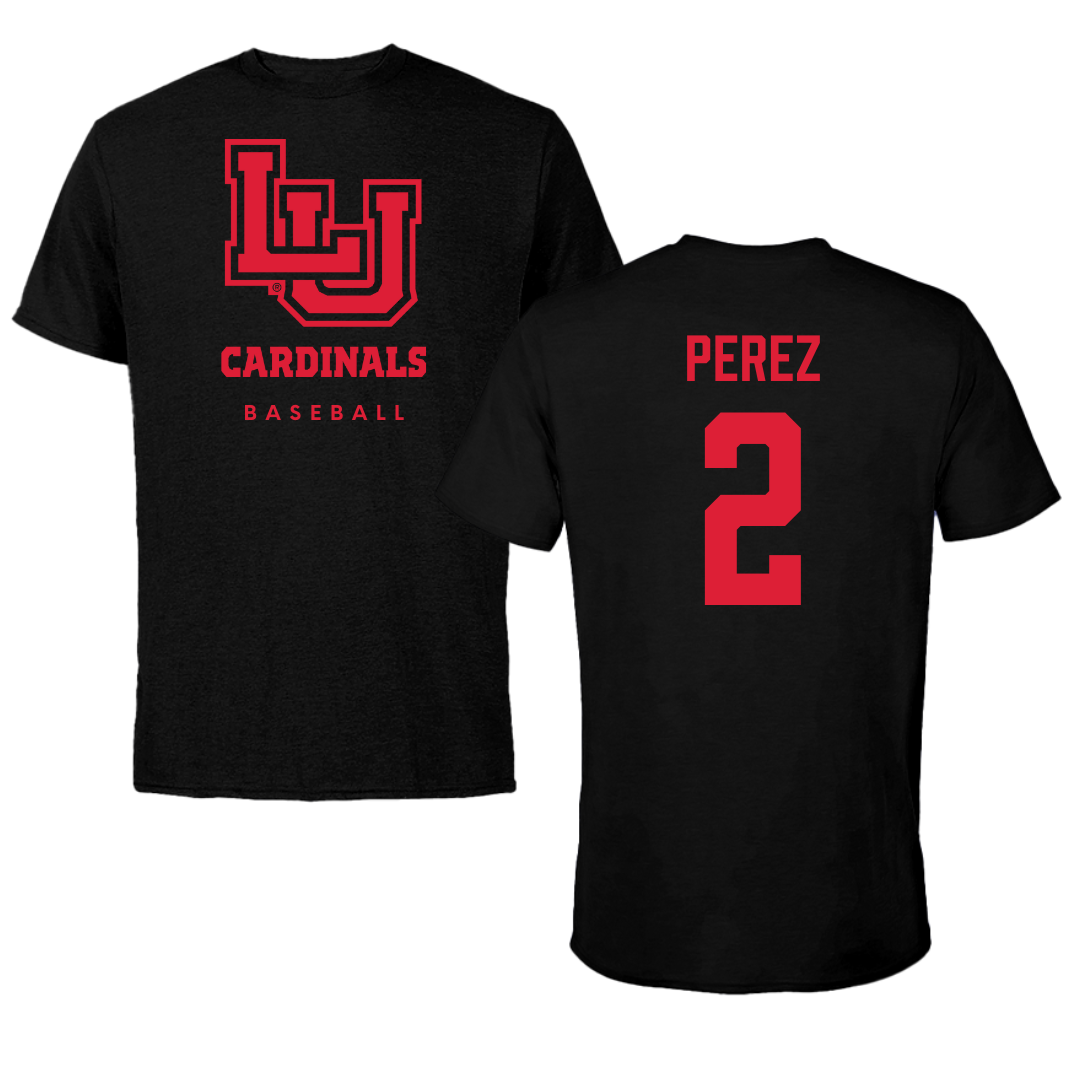Lamar University Baseball Black Cardinal Tee  - #2 Andres Perez