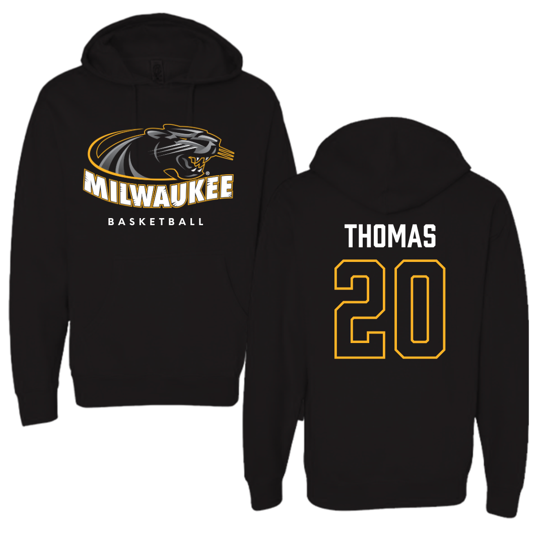 University of Wisconsin-Milwaukee Basketball Black Hoodie  - #20 Maurice Thomas