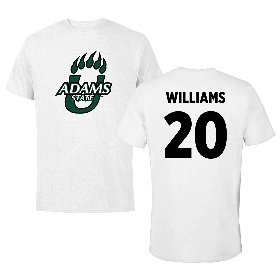 Adams State University Basketball White Tee  - #20 Luke Williams