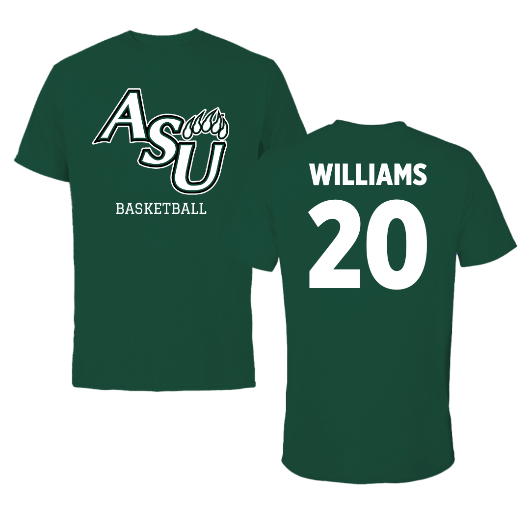 Adams State University Basketball Green Tee  - #20 Luke Williams