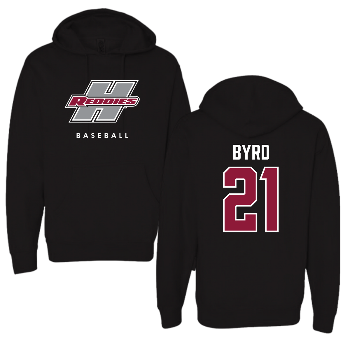 Henderson State University Baseball Black Hoodie  - #21 Payton Byrd