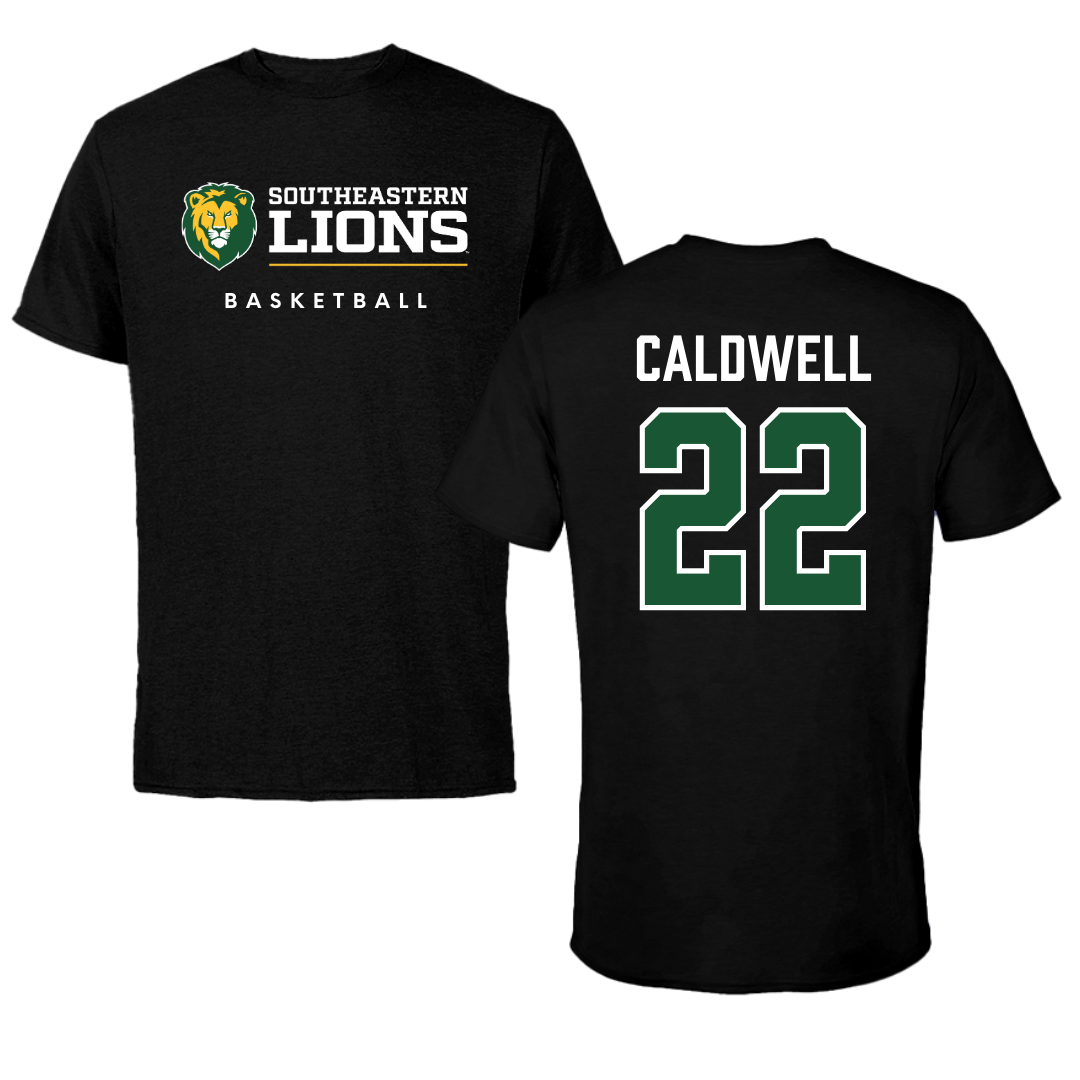 Southeastern Louisiana University Basketball Black Tee  - #22 Nick Caldwell