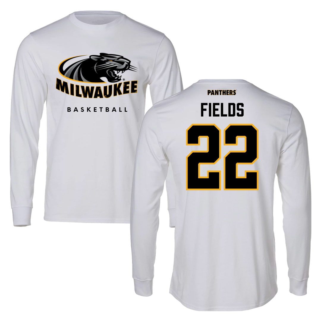 University of Wisconsin-Milwaukee Basketball White Long Sleeve  - #22 Faizon Fields