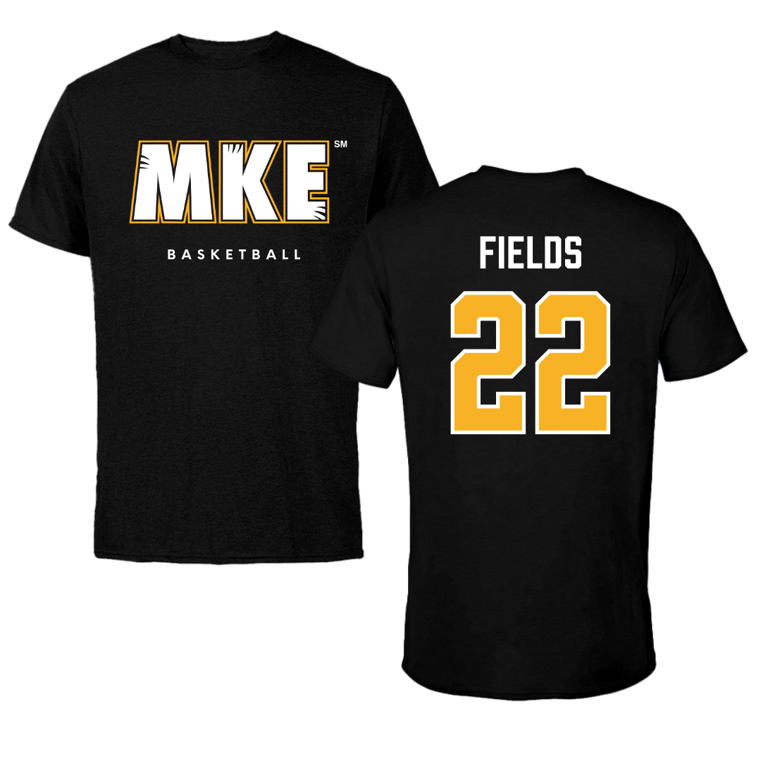 University of Wisconsin-Milwaukee Basketball Black Tee  - #22 Faizon Fields