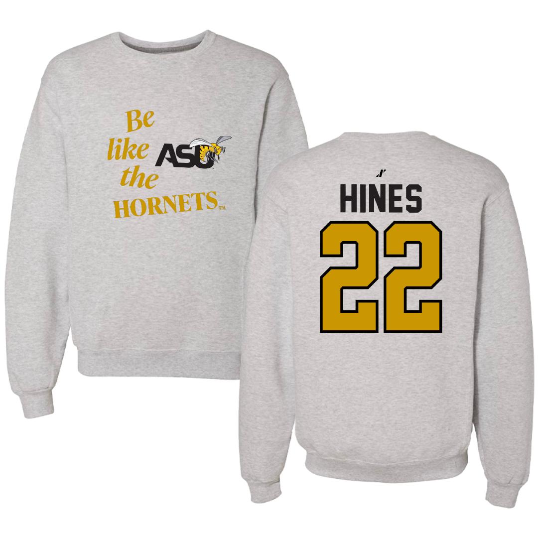 Alabama State University Volleyball Light Gray Be Like Us Crewneck - #22 Kaylen Hines