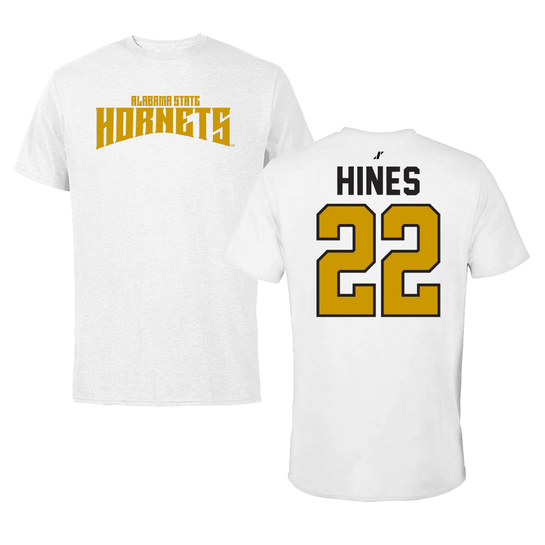 Alabama State University Volleyball White Classic Tee - #22 Kaylen Hines
