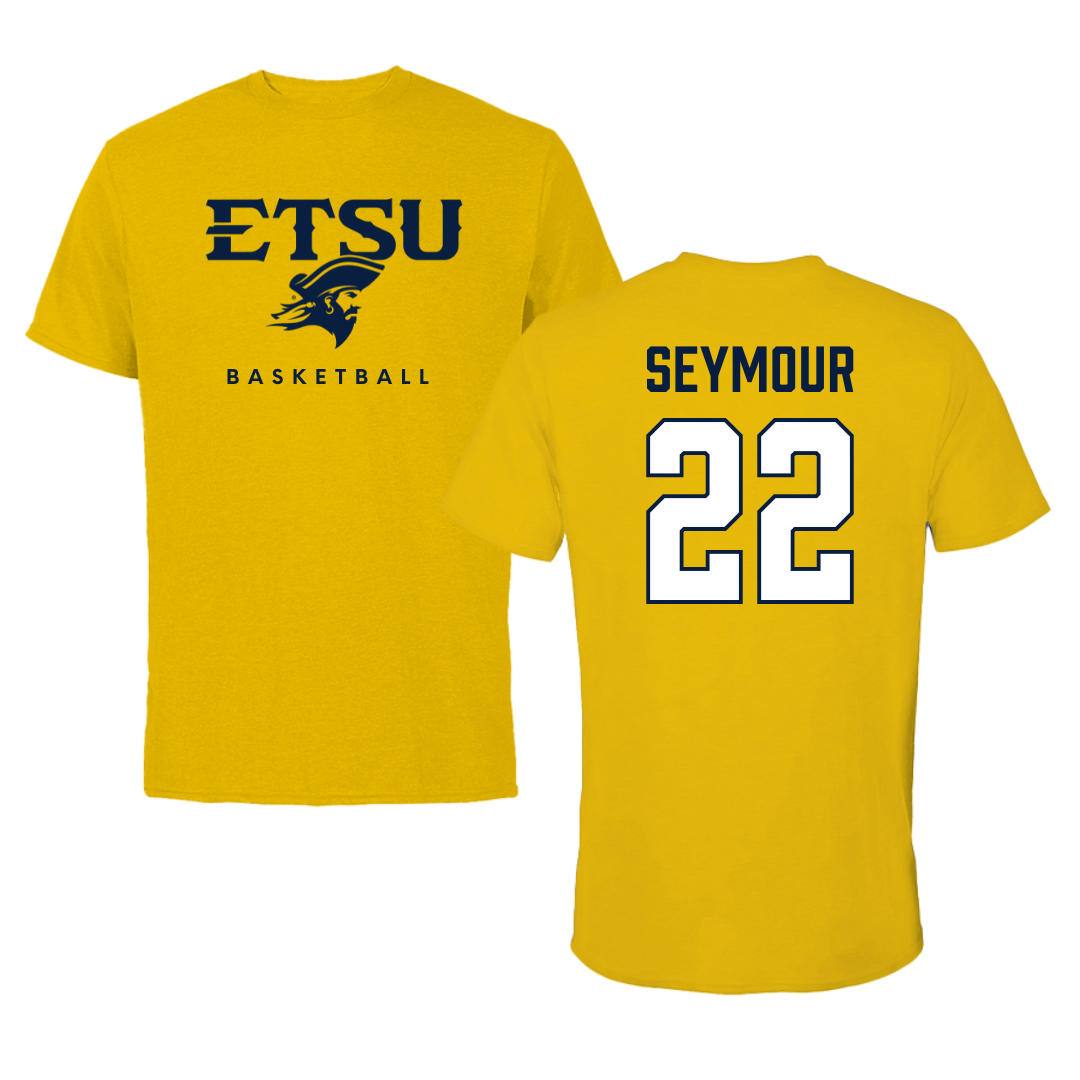 East Tennessee State University Basketball Gold Tee  - #22 Jaden Seymour