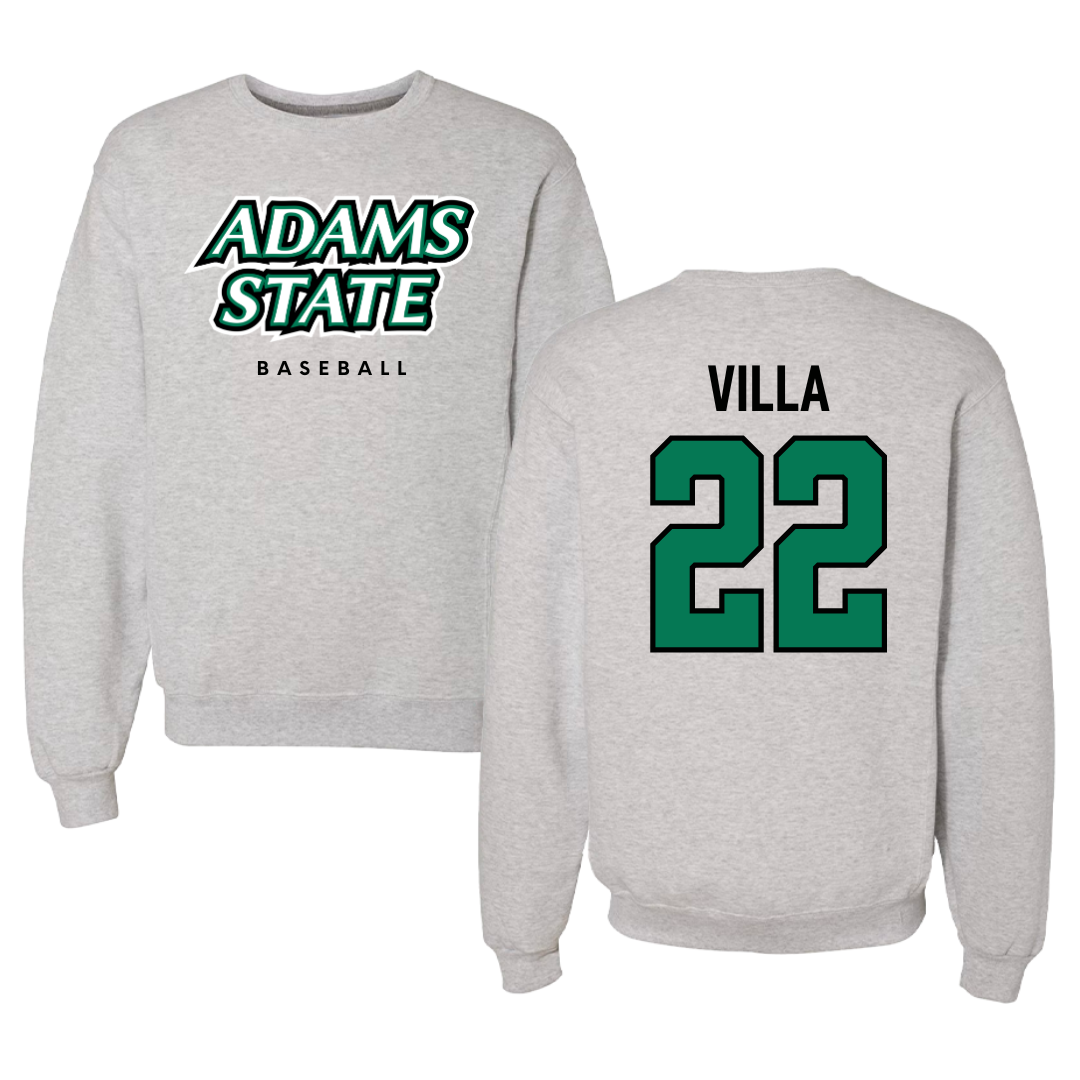 Adams State University Baseball Gray Crewneck  - #22 Eric Villa