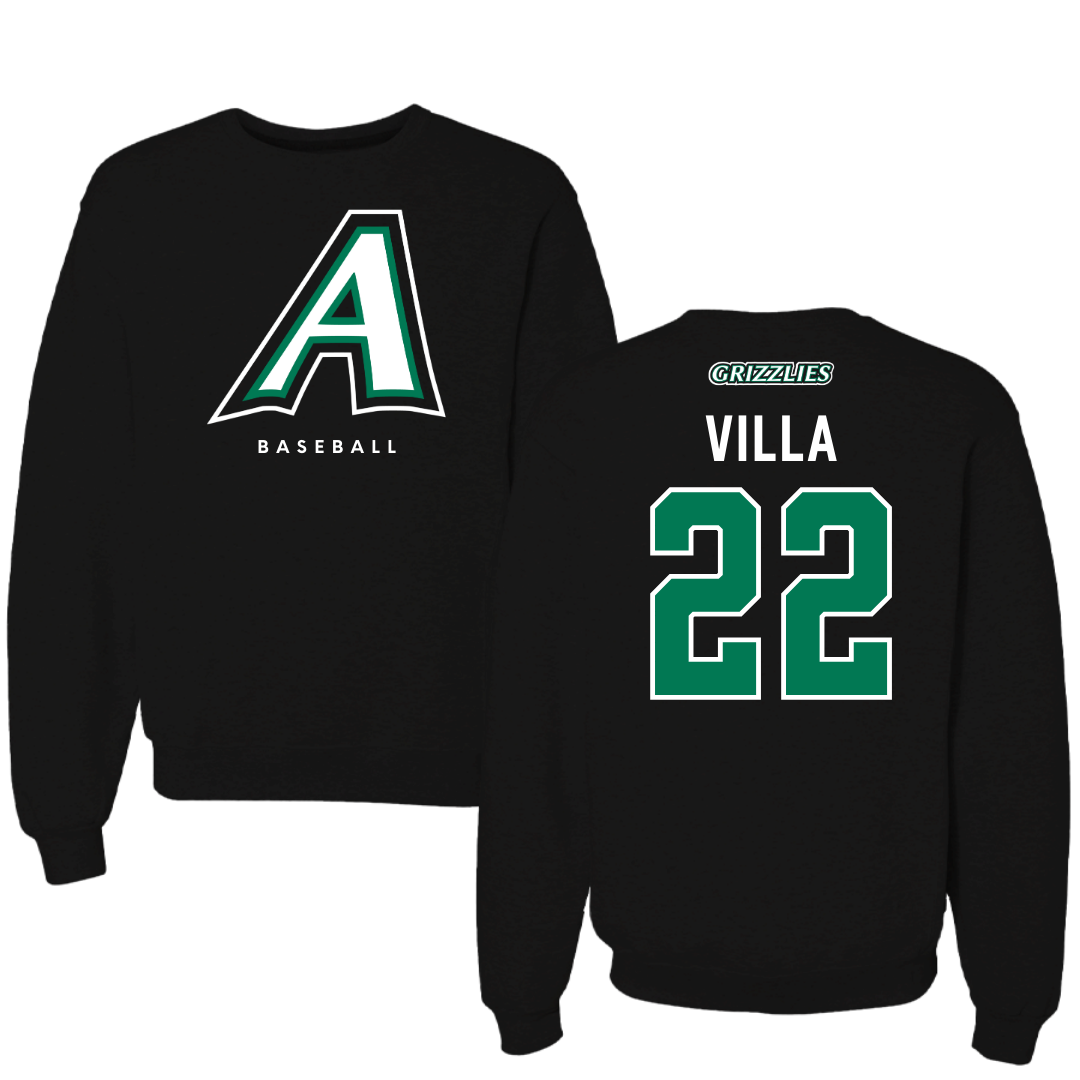 Adams State University Baseball Black Crewneck  - #22 Eric Villa