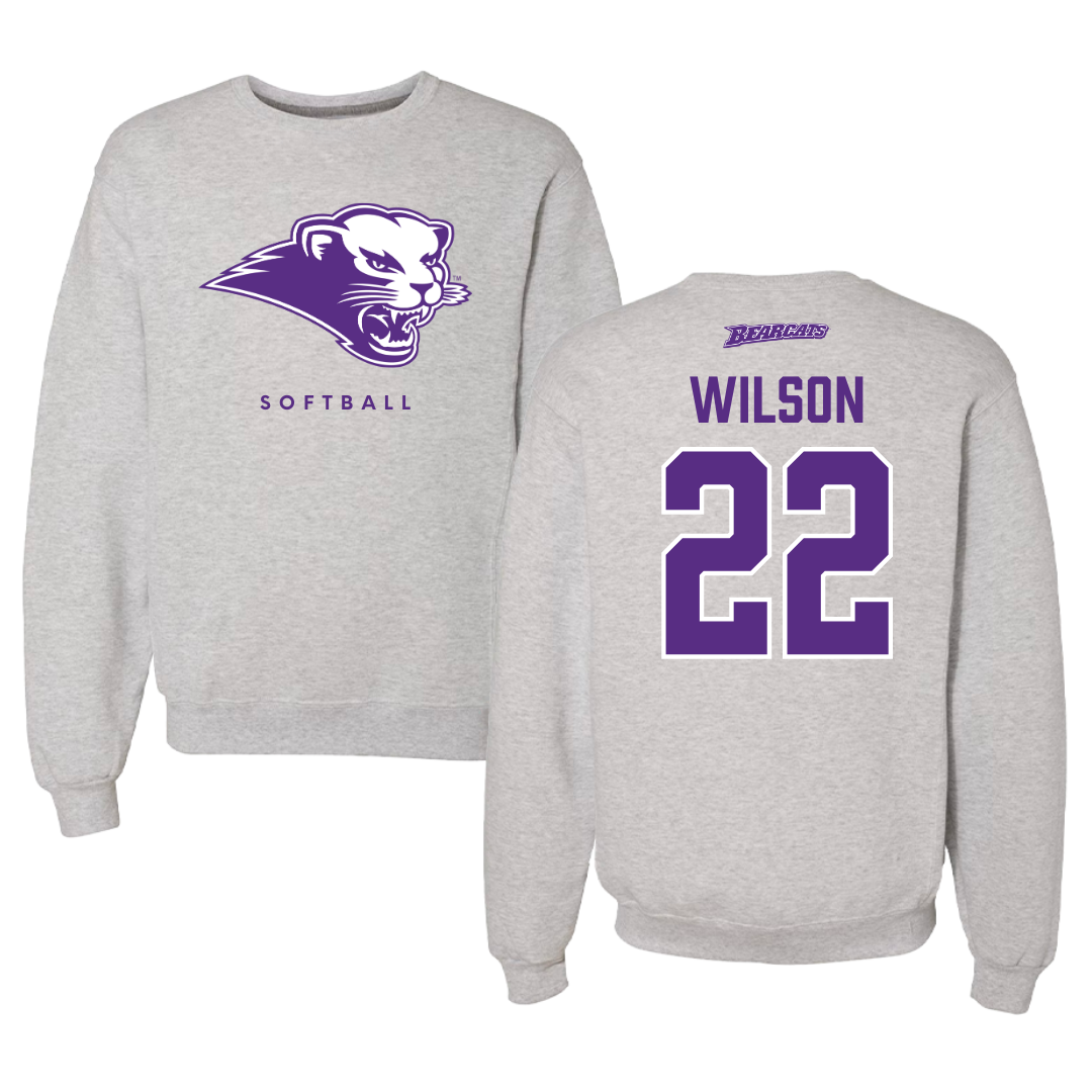 Southwest Baptist University Softball Gray Crewneck  - #22 Malea Wilson